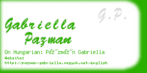 gabriella pazman business card